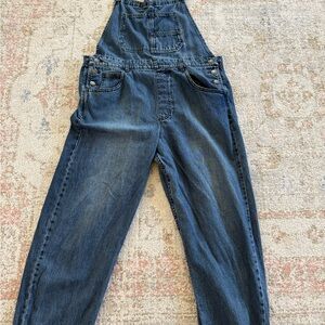 Free People Blue Denim Overalls